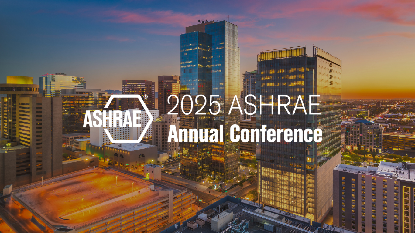 Downtown Phoenix skyline with the ASHRAE 2025 Annual Conference logo overlayed.